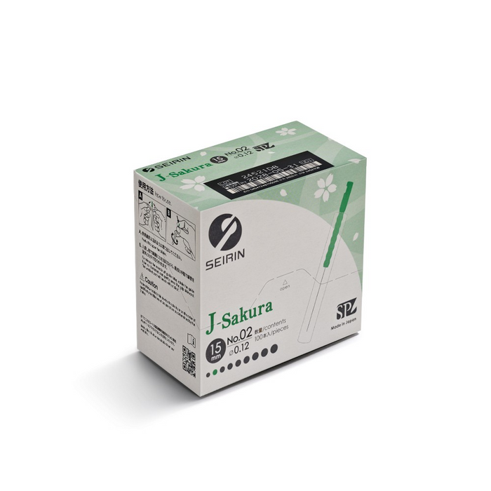 SEIRIN J-TYPE ACUPUNCTURE NEEDLES - 100/BOX