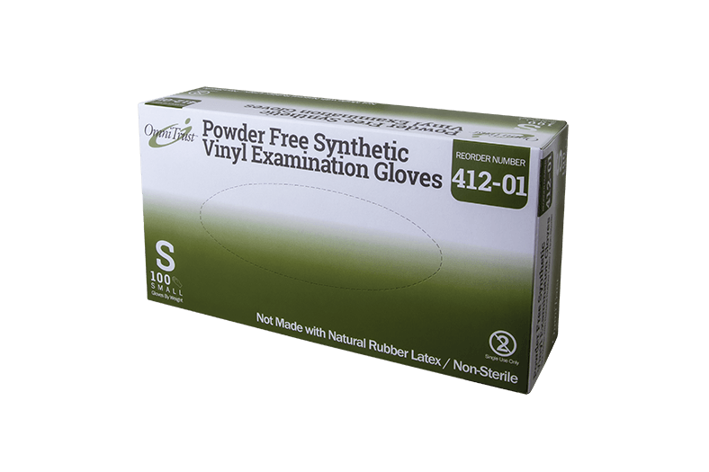 OmniTrust Vinyl Powder Free Exam Glove, Series 412, White