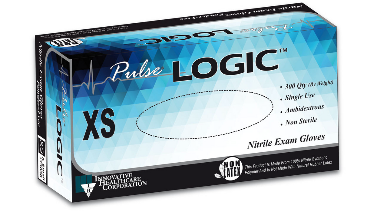 Pulse Logic Nitrile Exam Gloves, Thinfilm, Powder Free - Series 173, 300/bx