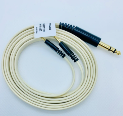 W66 - Dynatronics Compatible Gold Non-Conductive Tip 1/4" Stereo Plug To Dual Pins - 72"