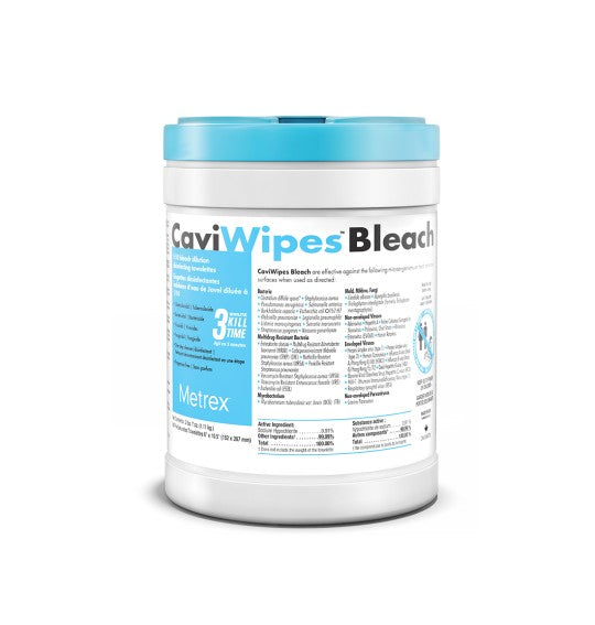 CaviWipes Bleach - Tub - 3 Minute Effective Kill Time