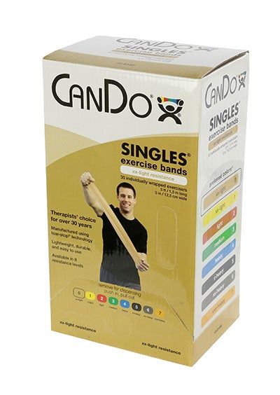 CanDo Low Powder Resistance Band, Pre-Cut Strips, 5 foot - 30/box