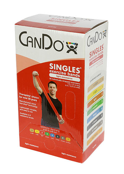 CanDo Low Powder Resistance Band, Pre-Cut Strips, 5 foot - 30/box