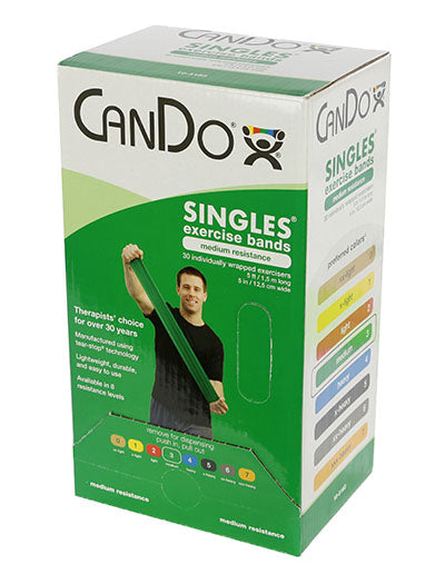 CanDo Low Powder Resistance Band, Pre-Cut Strips, 5 foot - 30/box