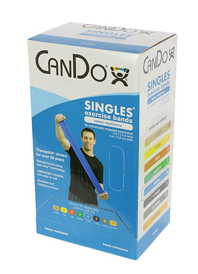 CanDo Low Powder Resistance Band, Pre-Cut Strips, 5 foot - 30/box