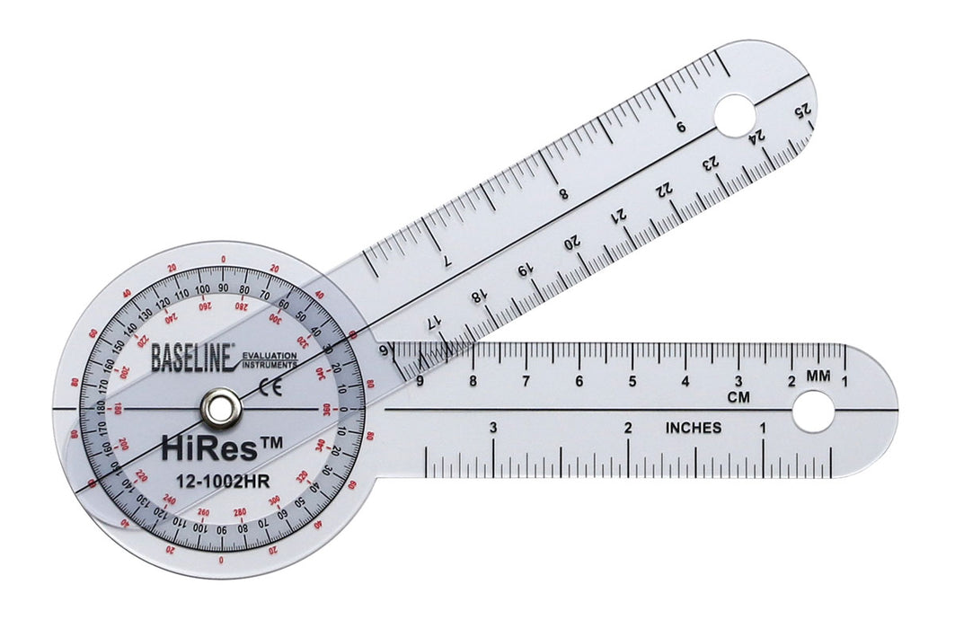 Baseline Plastic Goniometer - HiRes 360 Degree Head