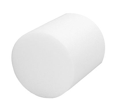 CanDo Foam Roller - White PE foam - 6" diameter (15 cm)