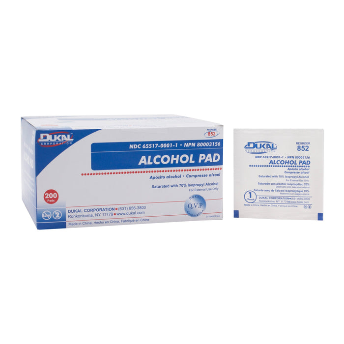 Dukal Alcohol Prep Pads, 200/box