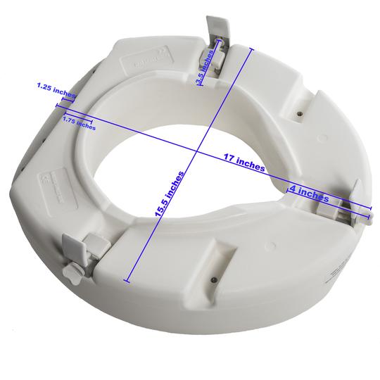 Airway 5" Universal Raised Toilet Seat.  Fits Round & Elongated Bowl